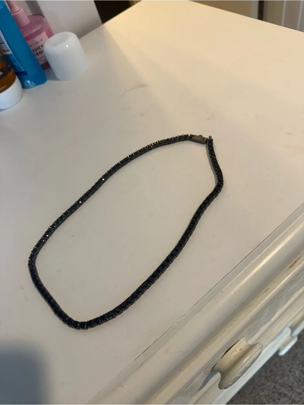 Black Rhinestone Tennis Necklace